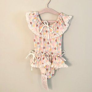 WDW Wildling Ruffle One Piece Scallop Tiles Swim